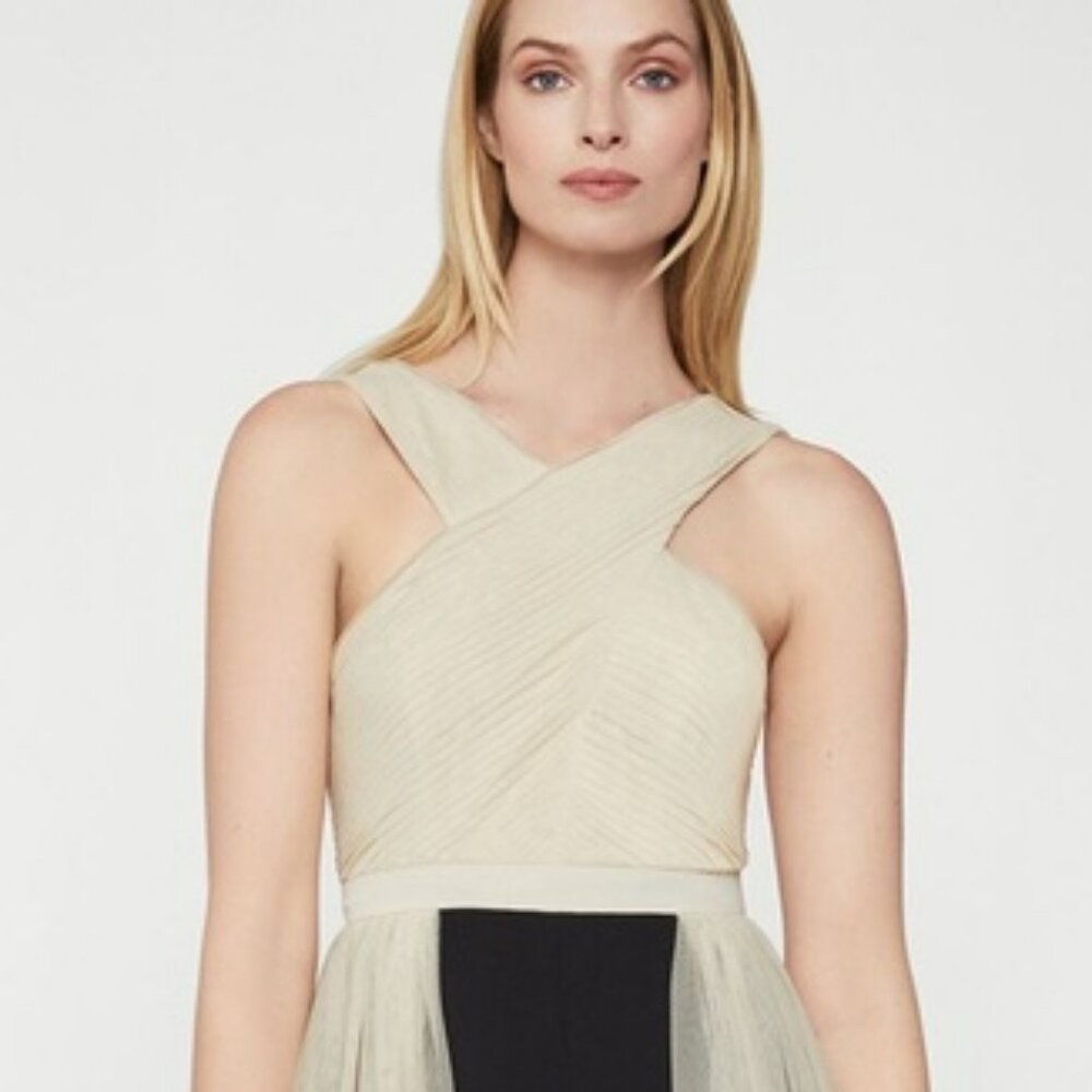 BCBGMAXAZRIA Overlay Walk-Through Jumpsuit. Sz S - Picture 4 of 9